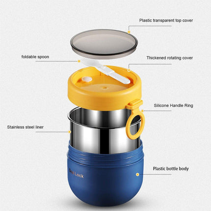 Stainless Steel Lunch Box Thermos Insulated Food Container for Soup and Hot Meal