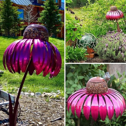 Decorative Metal Flower Garden Bird Feeder Outdoor Hanging Birdseed Feeder