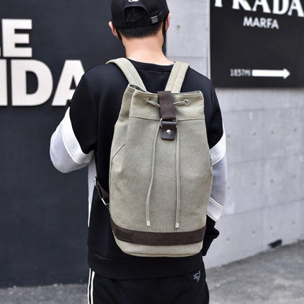 Canvas Sports Backpack Mens Leisure Travel Schoolbag Multi-purpose Backpack