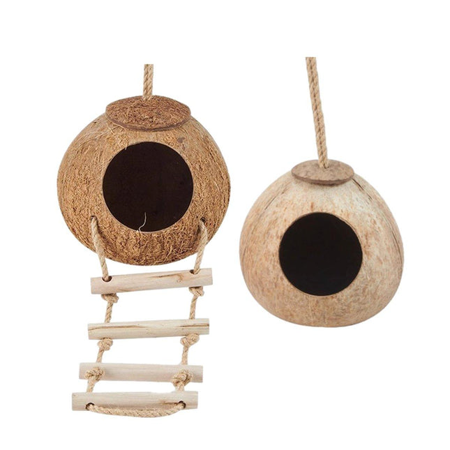 Lanyard Birdhouse Parrot Coconut Nest Bed Hanging Bird Cage for Small Birds