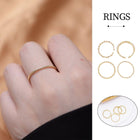 4pcs Simple Design Sense Rings Elegant and Modern Jewelry Set for Advanced Style