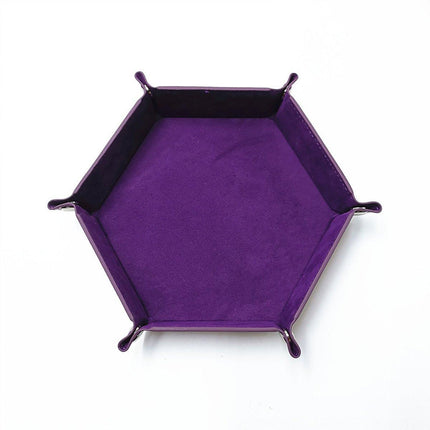 Hexagonal Velvet Folding Storage Tray Box Desktop Organizer for Home and Office