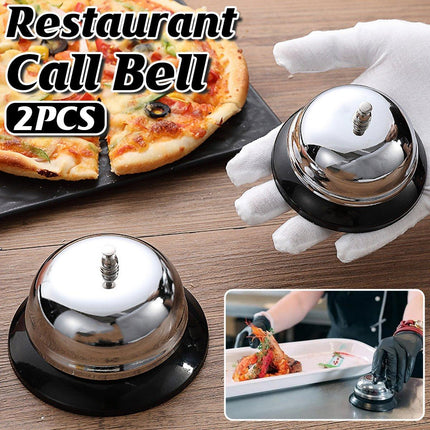 2X Service Call Bell Silver Kitchen Hotel Counter Reception Restaurant Desk Ring