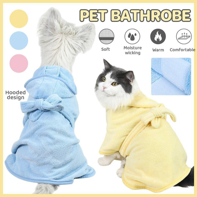 Absorbent Dog and Cat Bath Towel Quick Dry Microfiber Pet Bathrobe for Pets