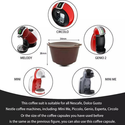 2 Sets Coffee Filter Pod dolce gusto Nescafe Capsule Cup Reusable Pod Refillable - Aimall