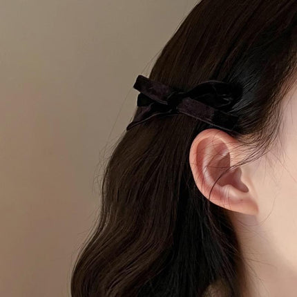 2PCS Bow Children's Hair Clip Flocking Velvet Hair Clip Sweet Hairpin Girls Gift - Aimall