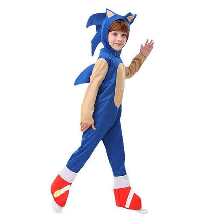 Kids Sonic The Hedgehog Jumpsuit Cosplay Costume Fancy Dress Christmas Wear Hat AU - Aimall