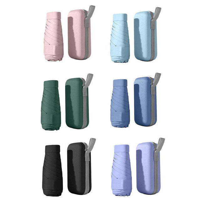 Portable Compact Five-Fold Umbrella UV Sun Protection Travel Manual Umbrella