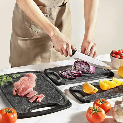 3pcs Wheat Straw Plastic Cutting Board Set Chopping Board Kitchen