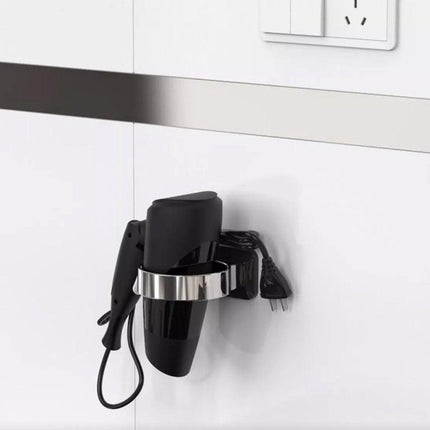 Hair Dryer Holder Rack Sturdy Wall Mount Toilet Bathroom Steel Stand Storage