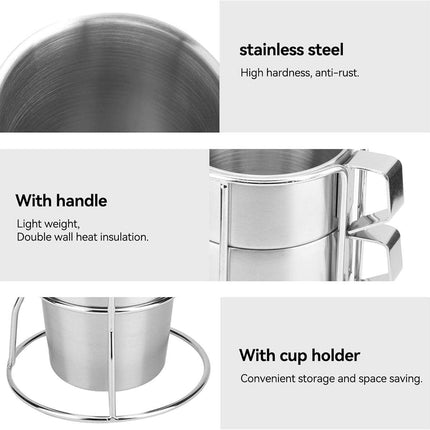 6pcs Stainless Steel Coffee Mugs Durable Insulated Drinkware for Hot Beverages