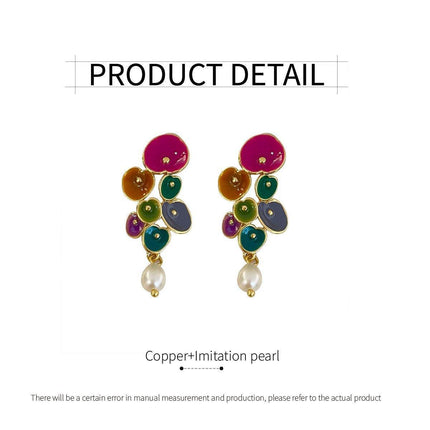 Vintage Long Pearl Coloured Earrings Elegant Matching Jewelry Women Fashion