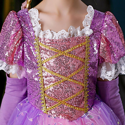 Long Hair Princess Dress Snow White Purple Dress AU - Aimall