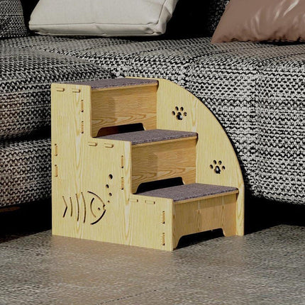 Wooden Pet Climbing Ladder Bed Step Frame Durable Climbing Frame for Small Pets