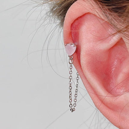 Pink Tone Minimalist Tiny Moon Star Heart Earrings Ear Bone Stud Women Jewelry - Aimall