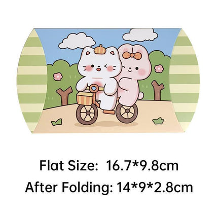 100PCS Pillow Shape Gift Boxes Paper Pouch Folding Carton Party Wedding Favors