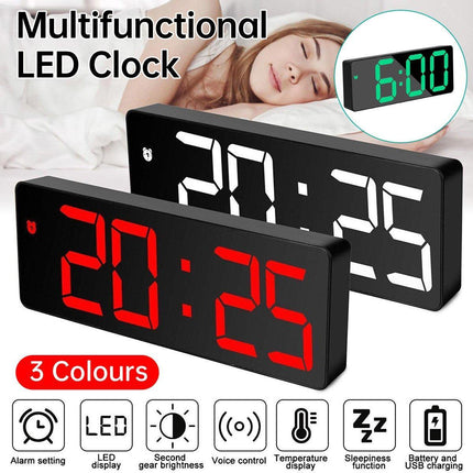 LED Digital Alarm Clock Large Display Dual Power Options Home Office Decor