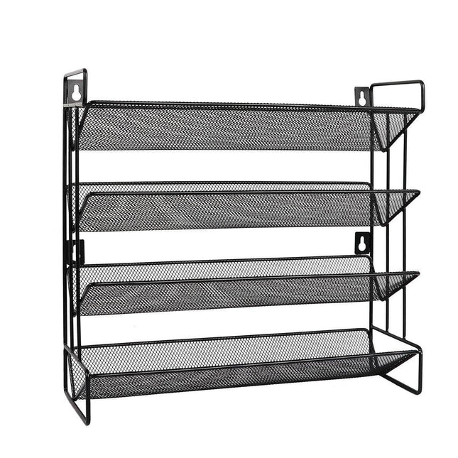 Black Four Tier Kitchen Shelf Organizer Storage Rack for Home Organization Use