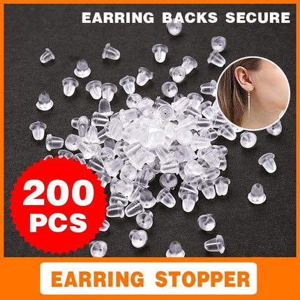 200 Rubber Earnuts Earring Nuts Findings Earring Backs Clear Plastic Dewsupplies - Aimall