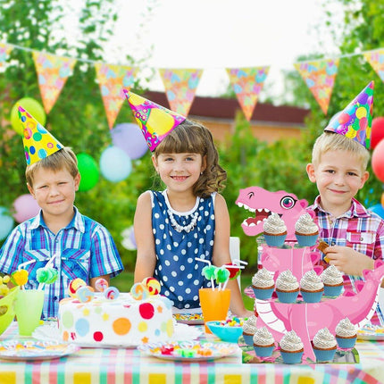3 Tier Cartoon Dinosaur Party Cake Display Stand Dessert Cupcake Rack Holder