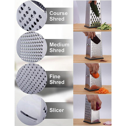 Stainless Steel 4 Sided Kitchen Shredder Multi Purpose Grater Peeler Tool