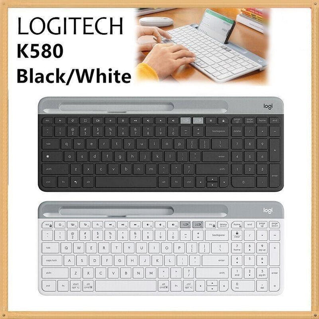 Logitech K580 Slim Multi Device Wireless Keyboard Unifying Receiver 2Colours - Aimall