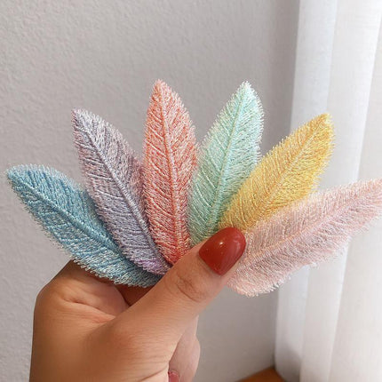 For Women Sweet Leaf Gradient Color Cute Hairpins Barrettes Side Clip Hair Clip - Aimall
