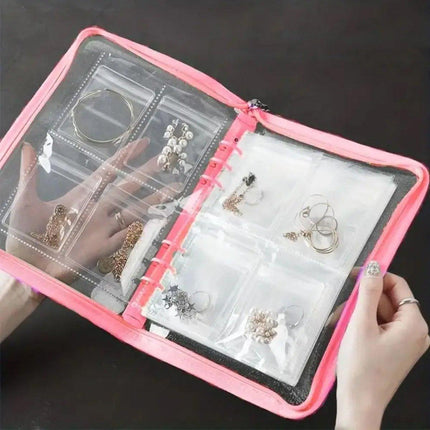 Jewelry Storage Booklet Organizer Ziplock Pouch Flipchart Zipper Display Bag