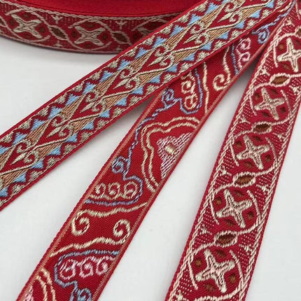 45 Meters Of Woven Ribbon Trim Ribbon Fabric Ribbon Fabric Border Geometric - Aimall