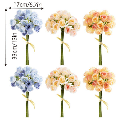 2pcs Artificial Rose Bouquet Valentines Day Gift Fake Flowers Wedding Decor