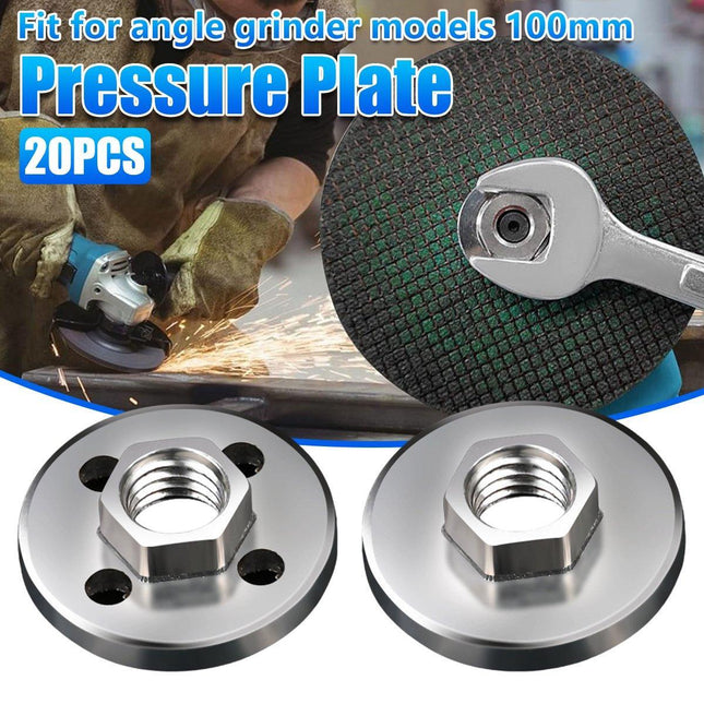 20pcs Angle Grinder Hexagonal Four-Hole Press Plate Stainless Steel Nut Set