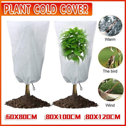 Plant Cover Freeze Frost Protection Bag Drawstring Garden Shrubs Bag Reusable - Aimall