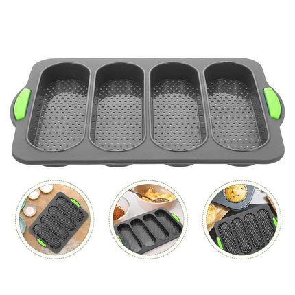 Four-hole Oval Bread Mold Rectangle Non-stick Toast Bread Baking Mold Loaf Pan
