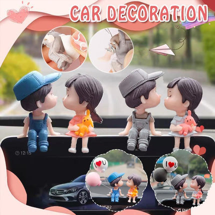 New Fashion Car Dashboard Lovely Couple Girl Boy Good Luck Ornament Auto Decor - Aimall