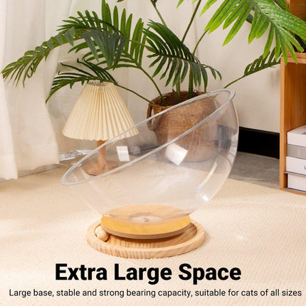 Four Seasons Acrylic Space Capsule Cat Bed Semi-closed Cool Nest Turntable Toy