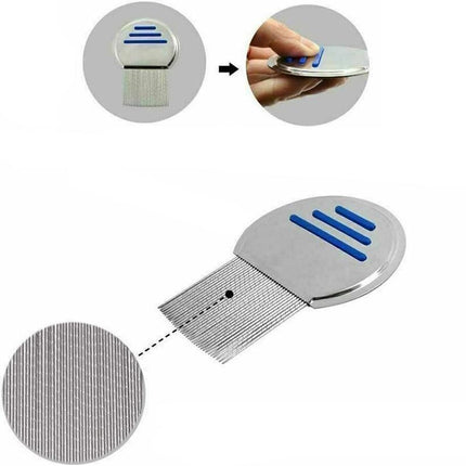 Stainless steel flea comb for effective lice and nit removal in pets