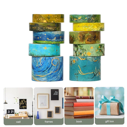 Gold Foil Washi Tape Set Decorative Craft Tape for Gift Wrapping Scrapbooking