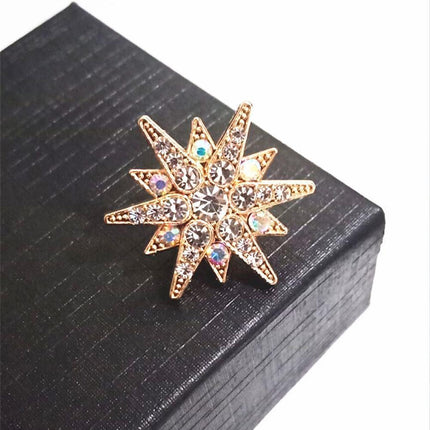 Brooch Six Pointed Star Collar Button Badge Fashion Corsage Pin Accessories