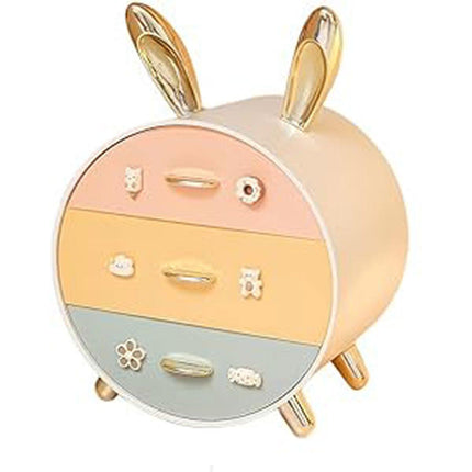 Large Multi-functional Makeup Storage Organizer Rabbit Decor Drawer Cosmetic Box