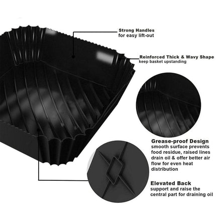 Air Fryer Silicone Pot Basket Liner Non Stick Reusable Baking Tray Accessories