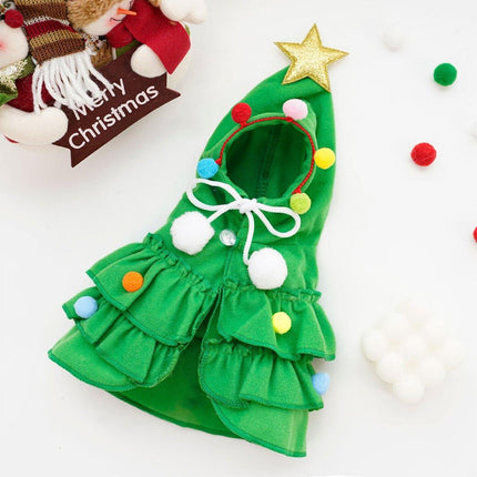 Christmas Pet Cape Shawl Winter Holiday Dog Cat Costume Cloak Apparel Outfit