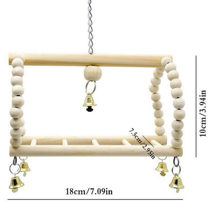 17PCS Bird Toys Parrot Swing Toys Chewing Hanging Bell Cockatiel Cage Toy Set - Aimall