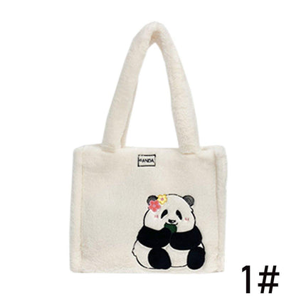 Kids Cartoon Panda Crossbody Bag Plush Ladies Shoulder Bag Cute Panda Design