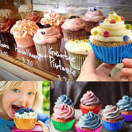 200 Pcs Colored Baking Paper Cupcake Trays Muffin Liners for Party Baking