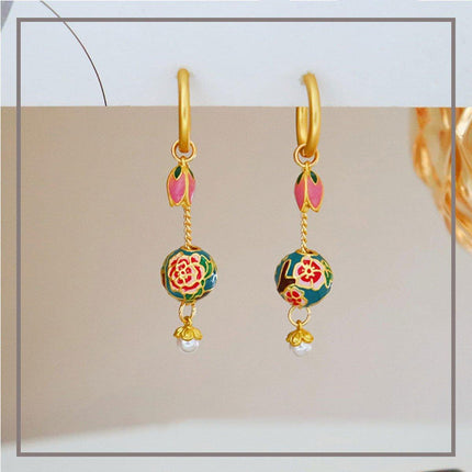 New Chinese Retro Tulip Earrings with Fringe Simple Elegant Design Jewelry