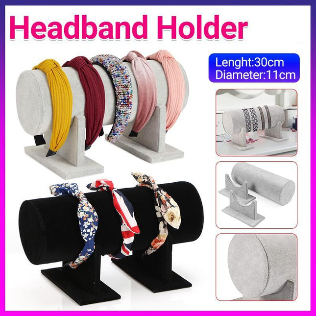 Jewelry Display Stand Headband Holder Organizer Chains Velvet Storage Rack - Aimall