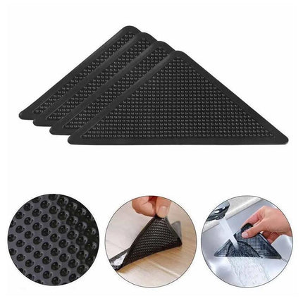 4/8/16PCS Carpet Mat Grippers Anti Slip Rubber Rug Sticker Skid Tape Reusable - Aimall