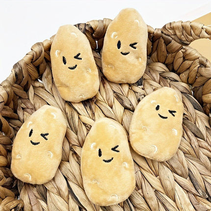 20PCS Handmade Cute Squeaky Little Potato Doll Pet Plush Doll For Dog Cat