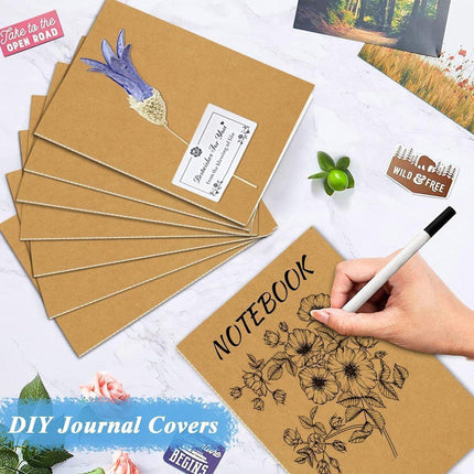 20pcs A5 Notebook Workbook Kraft Paper Notepad for School Office Writing Use