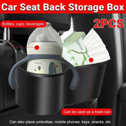 2pcs Cup Bottle Holder Phone Mount Headrest Car Back Seat Organizer Storage Box